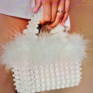 Show Me Your Mumu Pearl Bag –Ivory-Compact Purse – Fits iPhone- party or wedding